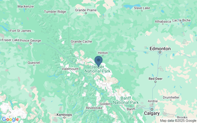 Kaart met locatie Jasper National Park